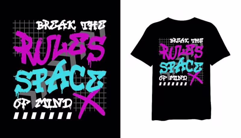 Cover image for Break the Rules Space of Mind t-shirt design, urban style t-shi…