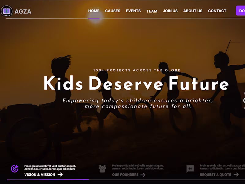 Cover image for UI Design & Frontend Development for AGZA NGO Website