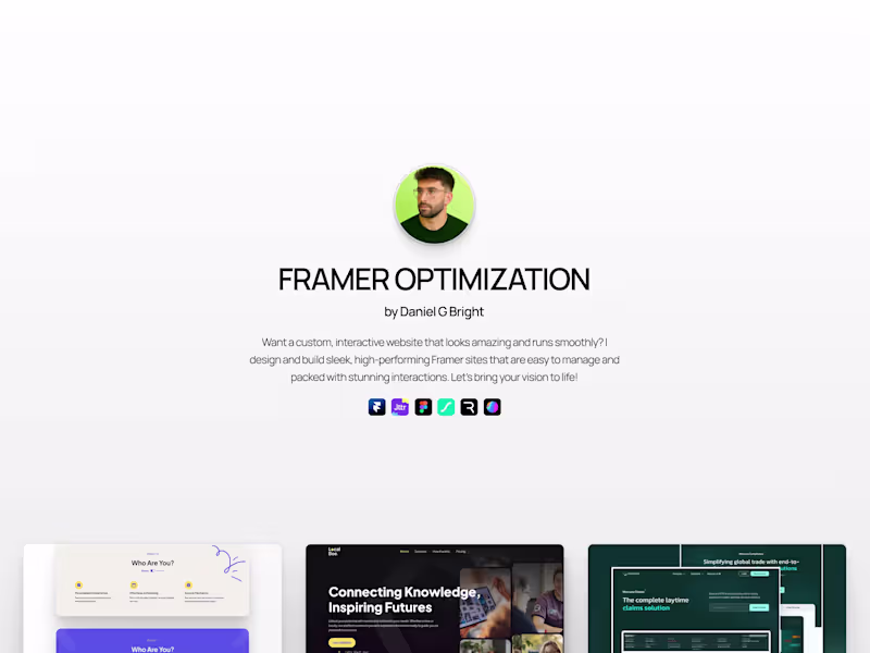 Cover image for Framer • Website Optimization