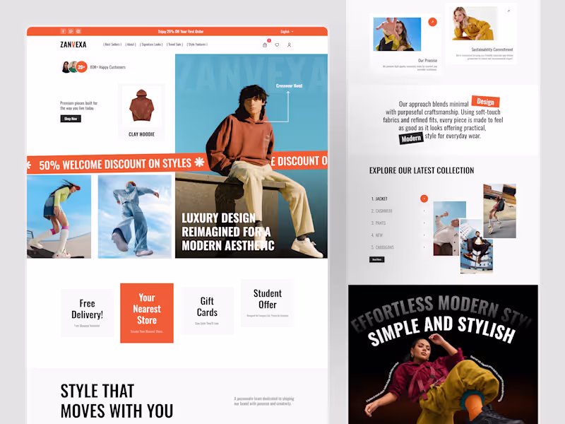 Cover image for Fashion E-Commerce Website Design ✦ Zanvexa