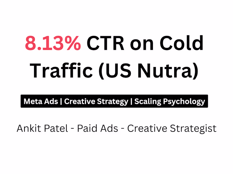 Cover image for Achieved 8.13% CTR on cold US traffic for a Nutra offer. Foc...