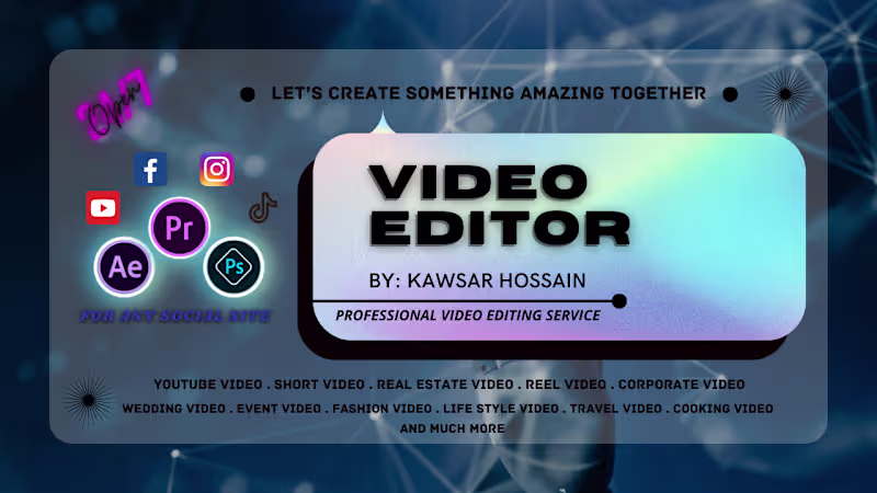 Cover image for I will edit your Youtube, Vlog, Real Estate, Gaming Video