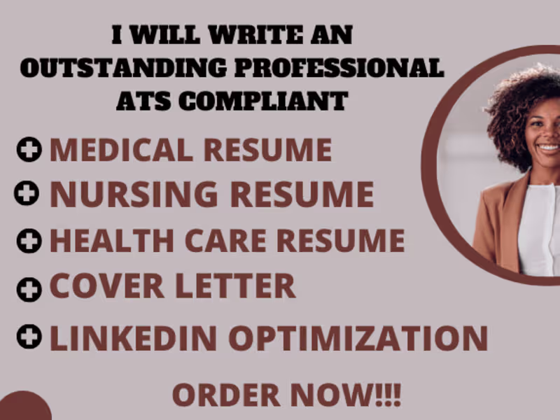 Cover image for I will craft a a professional ATS compliant medical resume.