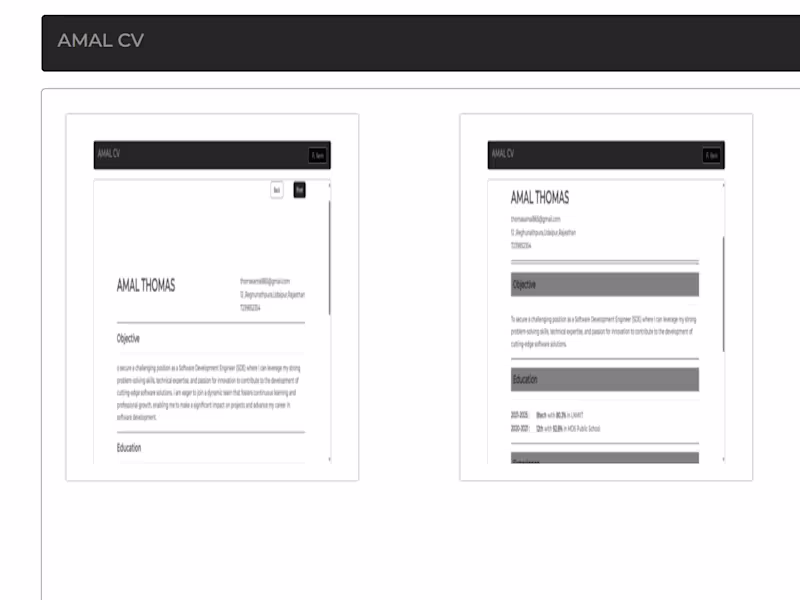Cover image for RESUMEZ:(RESUME BUILDER)