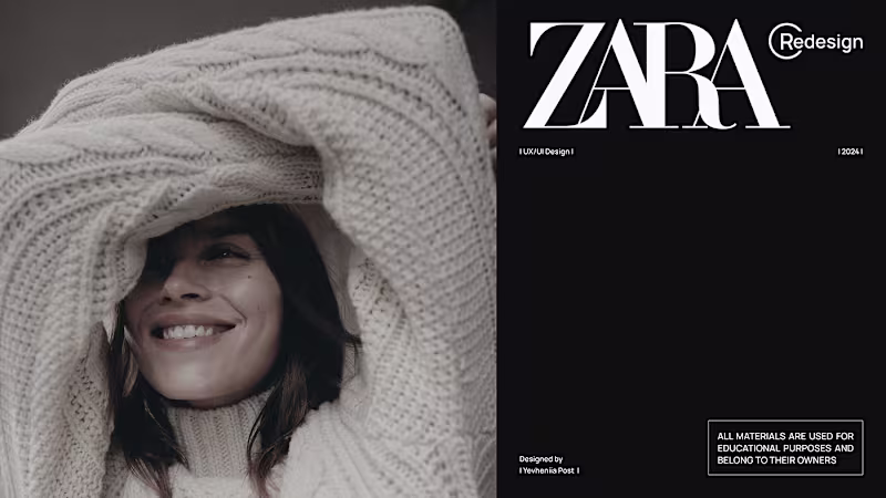 Cover image for WEBSITE | UX/UI | ZARA Redesign | E-commerce