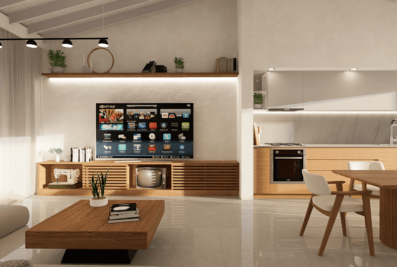 Cover image for A unified kitchen, dining, and living space