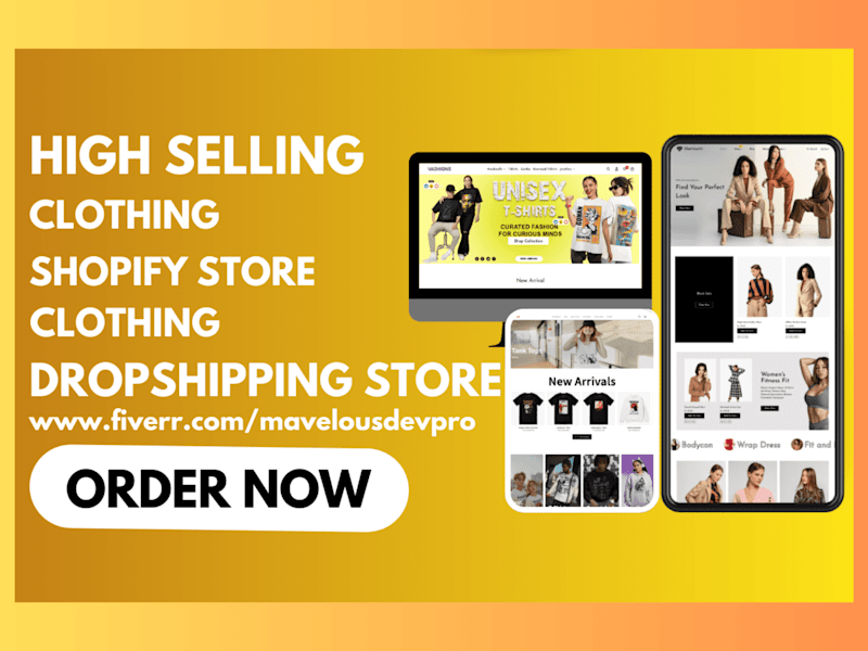 Cover image for I will design clothing shopify store clothing dropshipping store