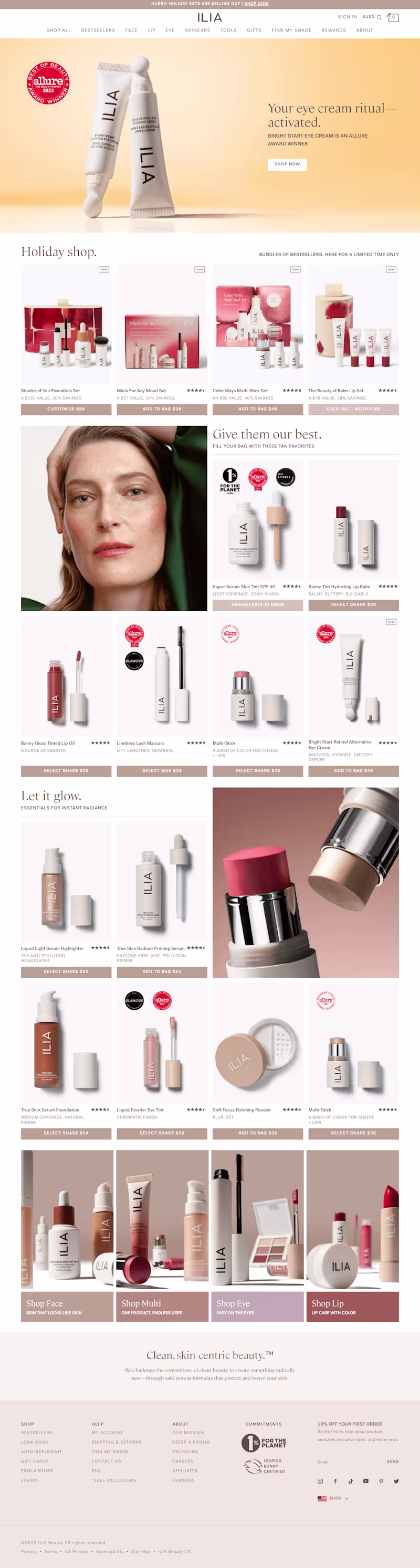 Cover image for Ilia Beauty Website