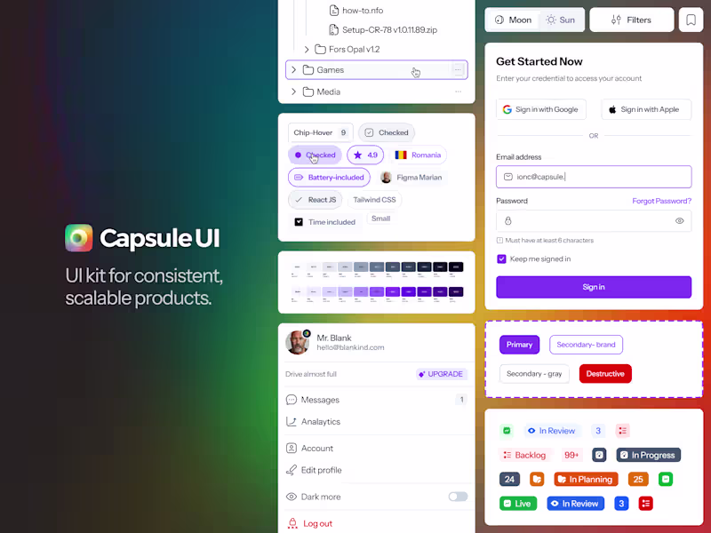 Cover image for Capsule UI - UI kit