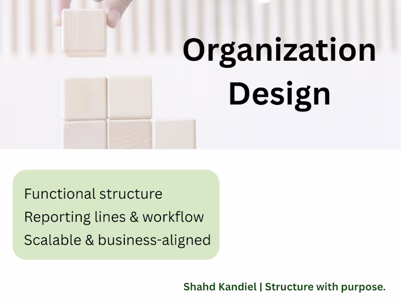 Cover image for Organization Design (Org. Structure Development) 