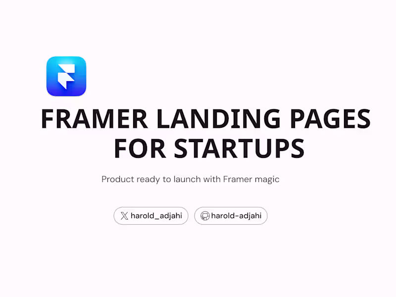 Cover image for Framer Landing Pages for Startups