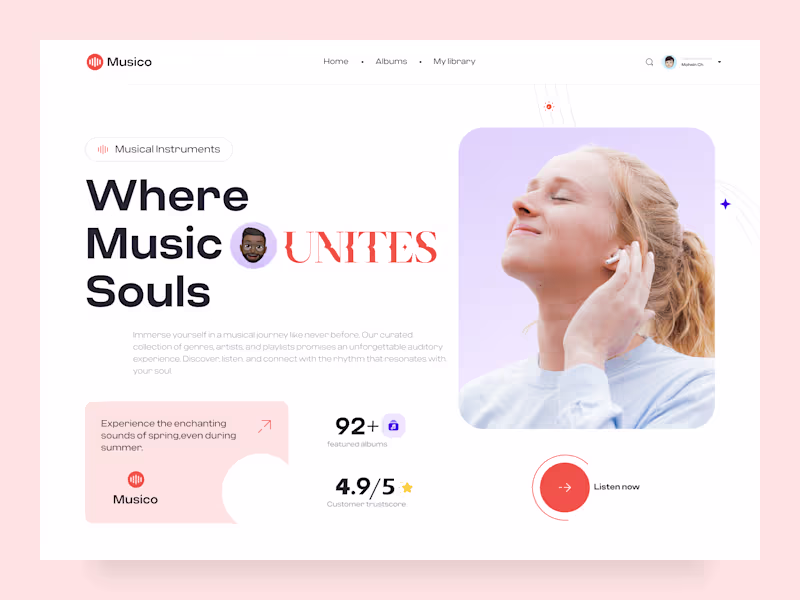 Cover image for MUSICO - Web Header Concept