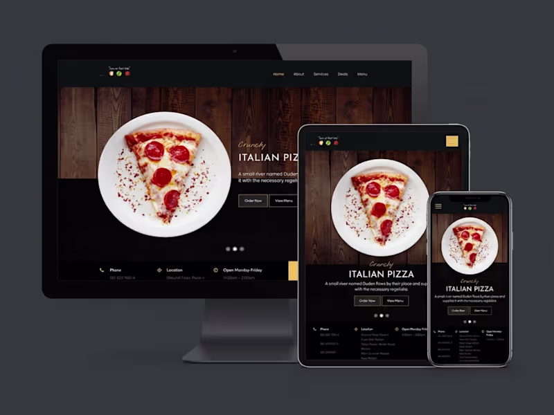 Cover image for Pizza Restaurant website

A complete website