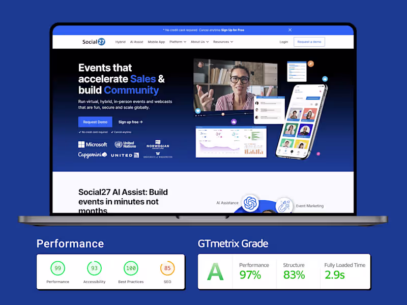 Cover image for Webflow Redesign and Development - Social27 | Webflow Developer
