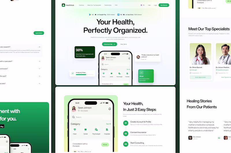 Cover image for Health Hub, patient friendly health app website