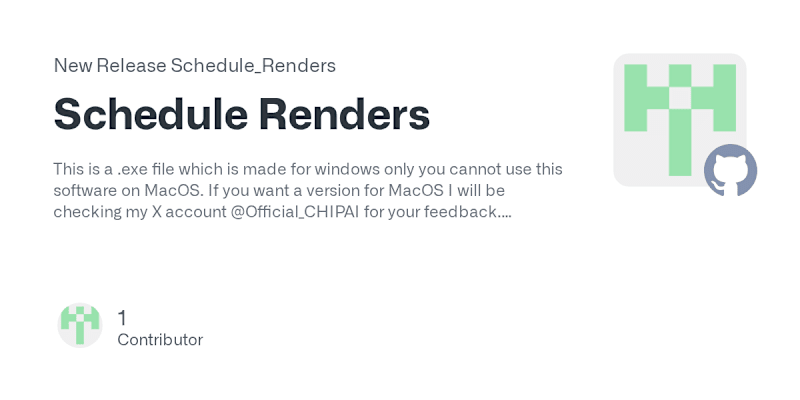 Cover image for Schedule Renders Software Development