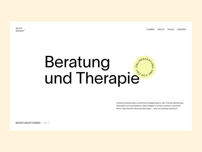 Cover image for Sprich darüber* – Counseling and Therapy