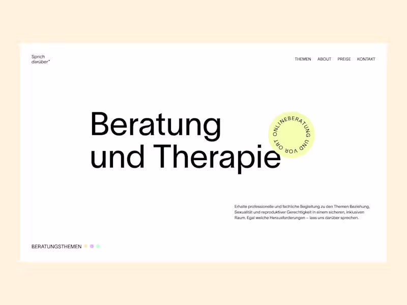 Cover image for Sprich darüber* – Counseling and Therapy