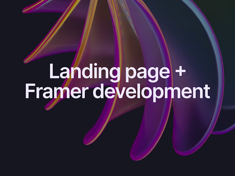 Cover image for Stunning Landing Page design & Framer Development