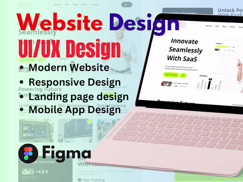 Cover image for Clean figma professional web design, landing page, UX UI design