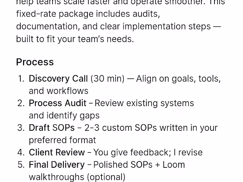 Cover image for SOP Creation, Operations Strategy, Lean Systems
