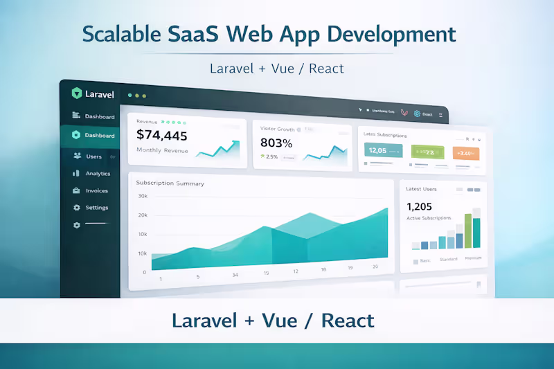 Cover image for Scalable SaaS Web App Development (Laravel + Vue/React)