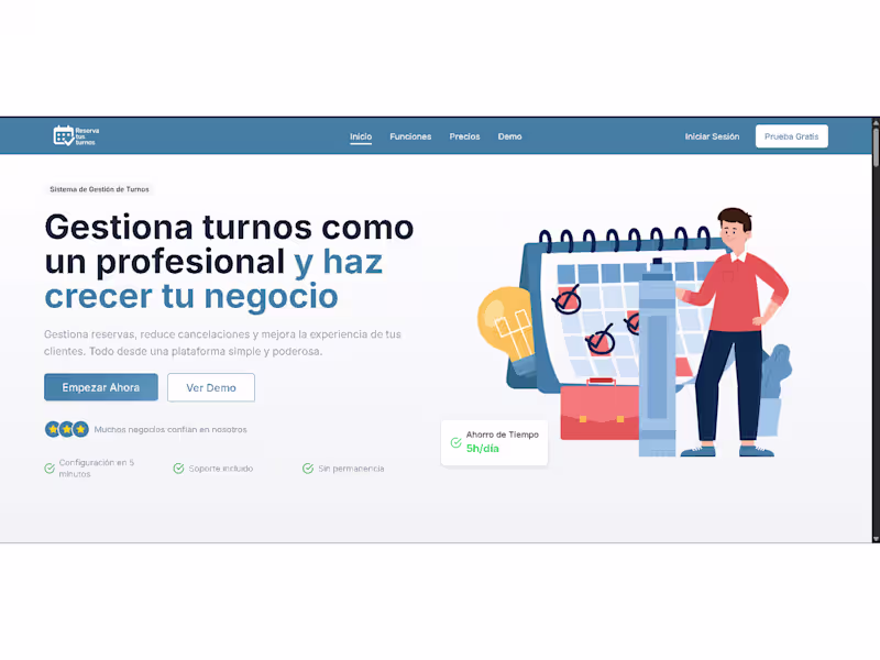 Cover image for Reserva tus turnos - Sistema de Gestión de Turnos Online