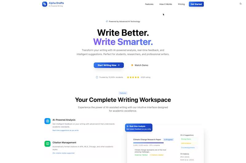 Cover image for AI Writing Summary Platform Design