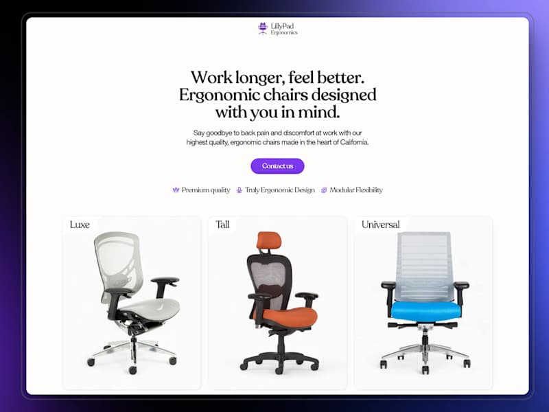 Cover image for LillyPad Ergonomics: Website design & development