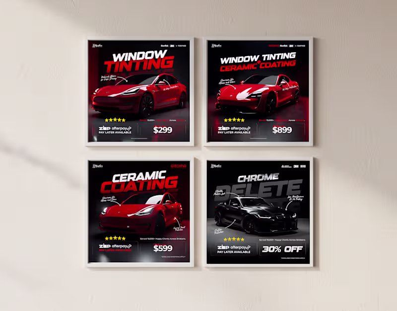 Cover image for Car Detailing & Window Tinting Promo Designs