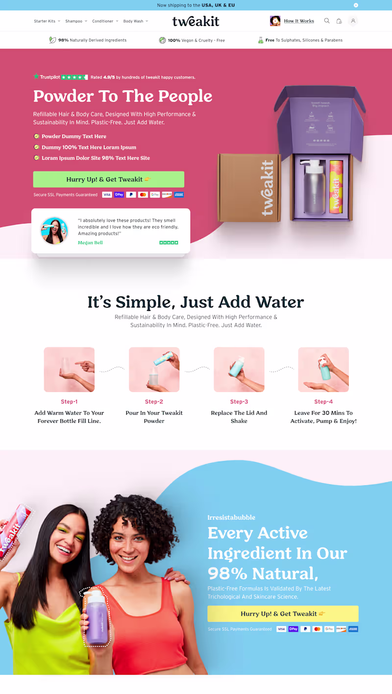 Cover image for Tweakit Landing Page