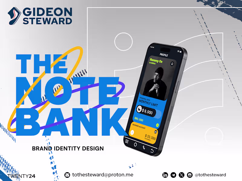 Cover image for 💸THE NOTE BANK Brand Identity 2024
