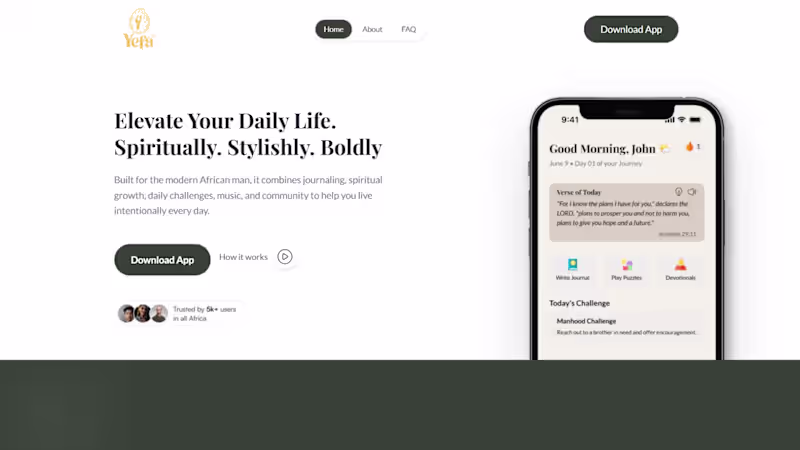 Cover image for Just wrapped up Yefa — a motivational mobile app built to he...