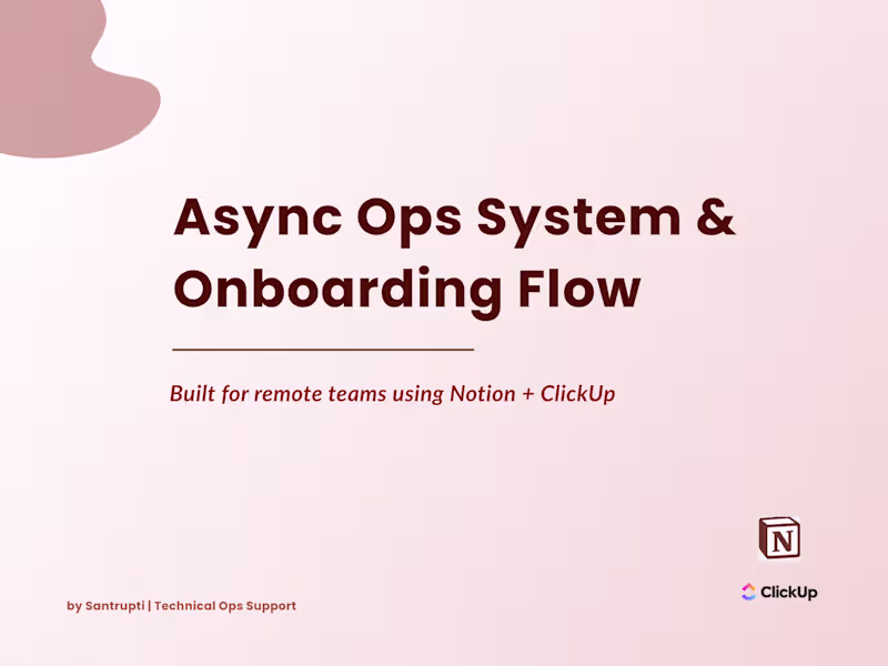 Cover image for Async Ops System & Onboarding Flow
