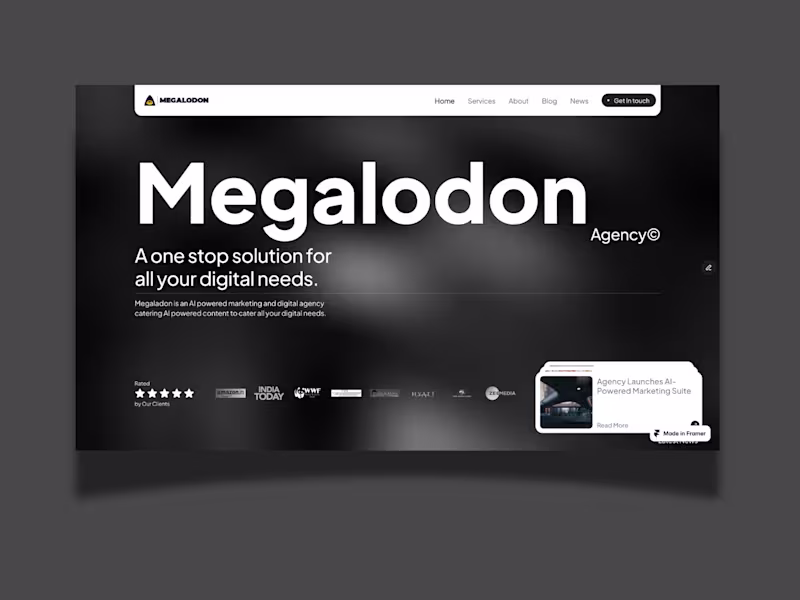 Cover image for Megalodon- Framer Website
Megalodon is a