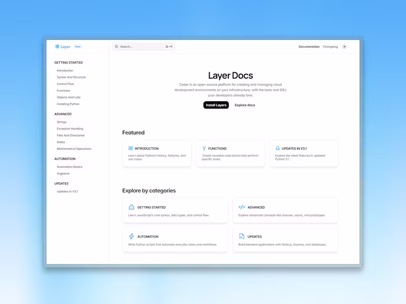Cover image for Documentation Website built in Framer