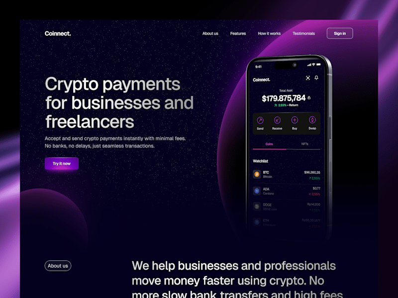 Cover image for Crypto Payment Platform Landing Page Design
