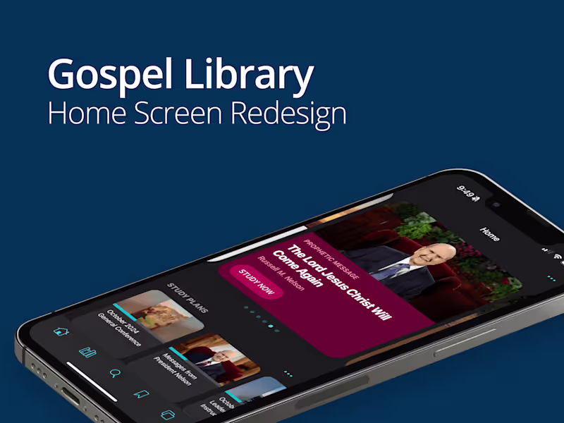 Cover image for Gospel Library App: Home Screen Redesign for iOS and Android