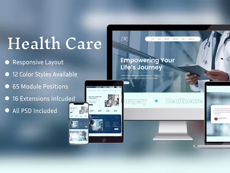 Cover image for Health care ui ux website design