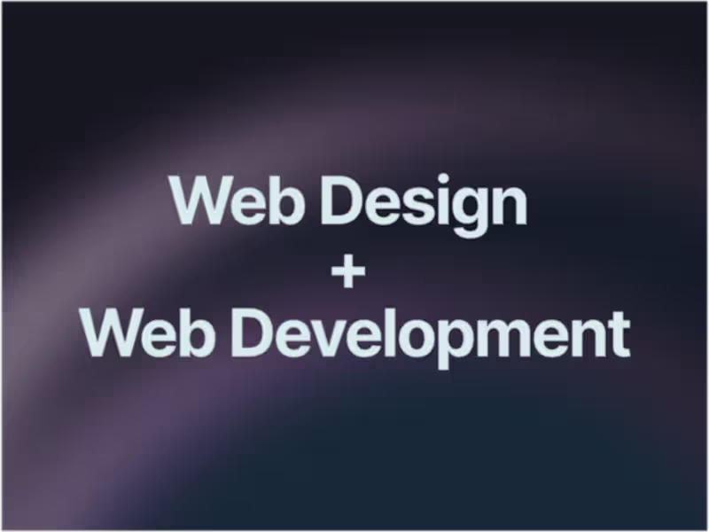 Cover image for Web Design + Web Development