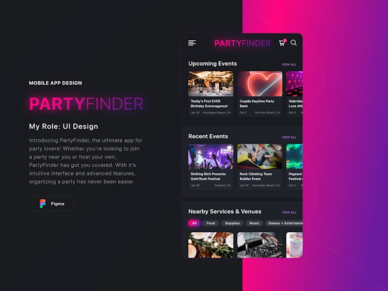 Cover image for Mobile App Design - party planner