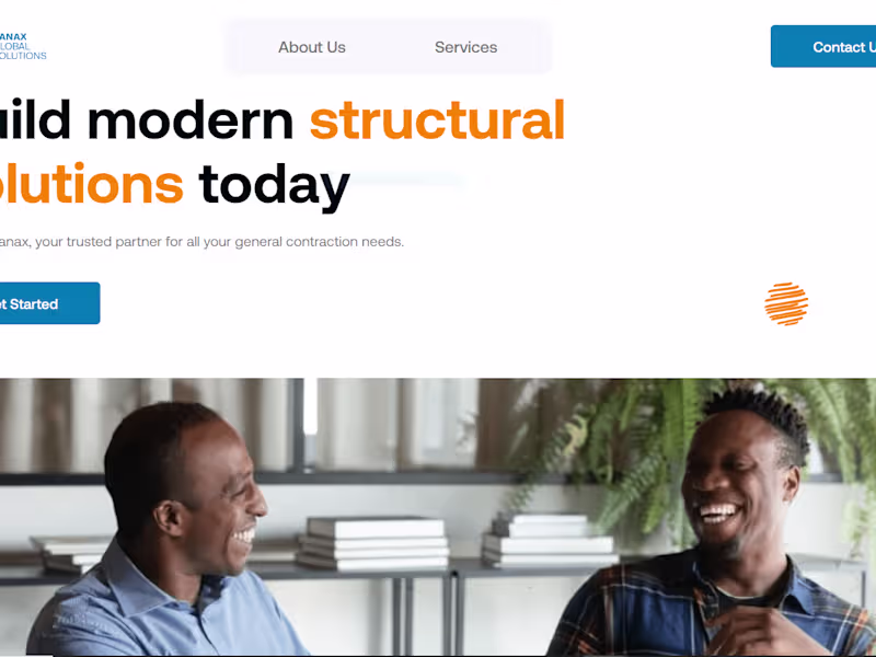 Cover image for KANAX Global Solutions Website – Website for general contractin…