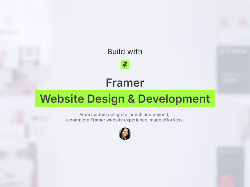 Cover image for Framer || Website Design & Development