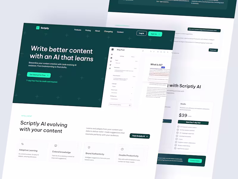 Cover image for Scriptly - AI Assitant Landing Page