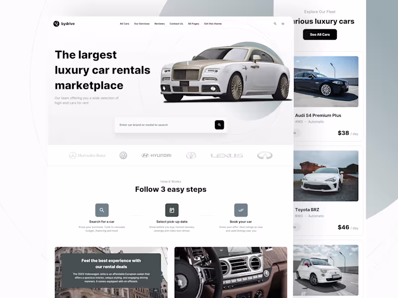 Cover image for ByDrive Car Rental and Dealership Template
