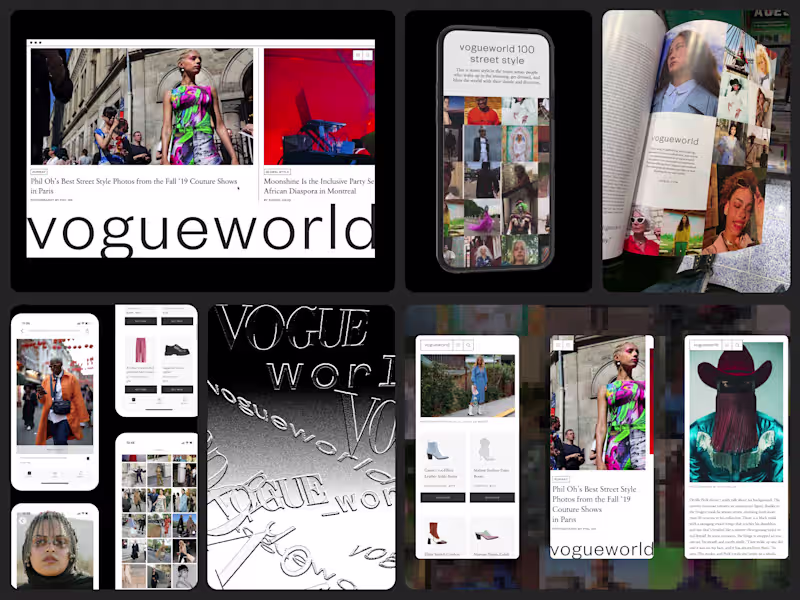 Cover image for Vogueworld product design + brand identity