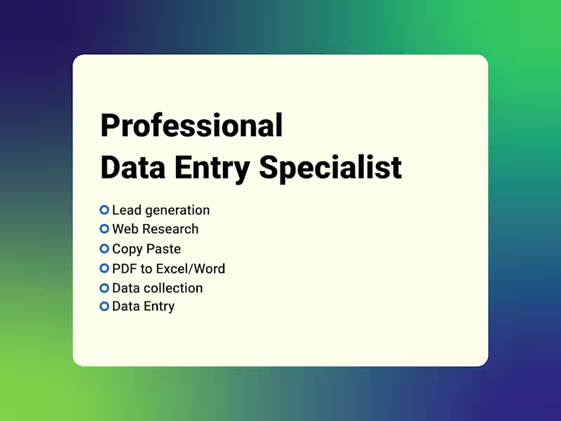 Cover image for Data Entry Specialist