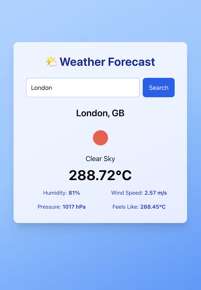 Cover image for Responsive Weather Forecast App Development
