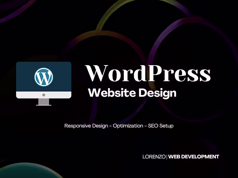 Cover image for I will design a WordPress website for you