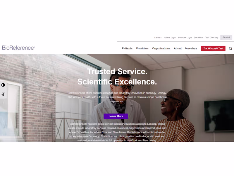 Cover image for BioReference Website Redesign